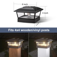 Solar Post Cap Lights 0Utdoor Bright Solar Powered Post Lights With Edison Led Bulbs For 4X4 Woodvinyl Posts Waterproof Warm