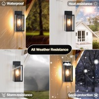 Beslowe 2Pack Outdoor Wall Light Fixtures Exterior Waterproof Lanterns Porch Sconces Wall Mounted Lighting With Clear Glass S