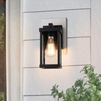 Mirrea 11 Classic Outdoor Wall Sconce With Builtin Gfci Outlet 1 Light In Matte Black Rectangular Metal Frame And Clear Glass