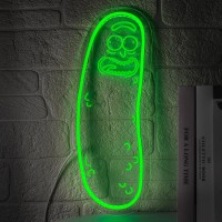 Cartoon Pickle Led Neon Sign For Wall Decoration Anime Rick Neon Light Sign For Man Cave Decor Christmas Ornament Party And G