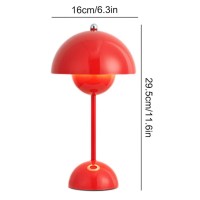 Azuraokey Modern Mushroom Table Lamp, 3 Colors Dimmable Mushroom Desk Lamp, Cordless Touch Button Nordic Minimalist Mushroom Table Lamp For Bedroom Living Room Restaurant Bar