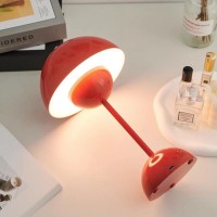 Azuraokey Modern Mushroom Table Lamp, 3 Colors Dimmable Mushroom Desk Lamp, Cordless Touch Button Nordic Minimalist Mushroom Table Lamp For Bedroom Living Room Restaurant Bar