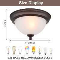 Lprzsg 11.22 Inch Ceiling Light, Led Flush Mount Ceiling Light Fixture, Bathroom Light Fixtures With Frosted Glass Lampshade For Hallway Kitchen Living Room Dining Room