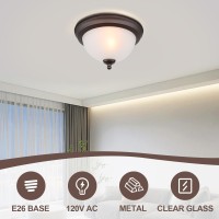 Lprzsg 11.22 Inch Ceiling Light, Led Flush Mount Ceiling Light Fixture, Bathroom Light Fixtures With Frosted Glass Lampshade For Hallway Kitchen Living Room Dining Room