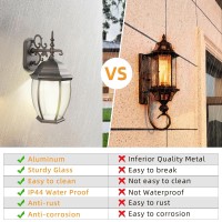 Lprzsg 9.87 Inch Porch Lights Outdoor, Exterior Light Fixture, Outside Waterproof Wall Fixture Sconce With Clear Glass Villa Garden Front Door Lighting