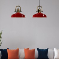 Bamyum Marine Red Industrial Pendant Light Fixtures 15.7