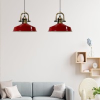 Bamyum Marine Red Industrial Pendant Light Fixtures 15.7