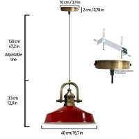 Bamyum Marine Red Industrial Pendant Light Fixtures 15.7