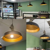 Bamyum Marine Farmhouse Industrial Pendant Light Fixtures Handmade Painted 15.7