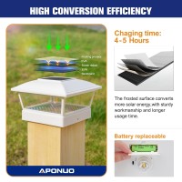 Aponuo Solar Post Lights Outdoor 2 Modes Edison Led Bulbs Solar Post Cap Lights For 4X4 5X5 6X6 Vinyl Wooden Posts Waterproof F