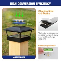 Aponuo Solar Post Lights Outdoor 2 Modes Edison Led Bulbs Solar Post Cap Lights For 4X4 5X5 6X6 Vinyl Wooden Posts Waterproof F