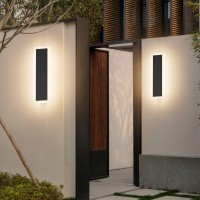 Ralbay 2 Pack 11.8In Modern Outdoor Wall Light,Black Exterior Wall Mount Lighting Fixtures Ip65 Waterproof 3000K Led Long Linear Wall Sconce For Porch House