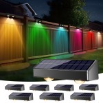 Brizled Solar Fence Lights Outdoor 8 Pack Warm White Cool White Rgb Solar Wall Lights 100 Lumens 11 Modes Solar Deck Light