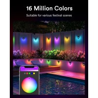 Lumary Smart Led Deck Lights, 12-24V Low Voltage Outdoor Step Lights, 2200K-2700K Rgbcw Color Changing Landscape Lighting For Deck, Fence, Post, Stair, Garden, Work With Alexa/Google Assistant 6 Pack