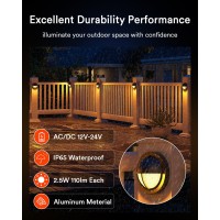 Lumary Smart Led Deck Lights, 12-24V Low Voltage Outdoor Step Lights, 2200K-2700K Rgbcw Color Changing Landscape Lighting For Deck, Fence, Post, Stair, Garden, Work With Alexa/Google Assistant 6 Pack