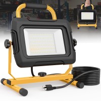 Hyperlite Led Work Light 5000Lumen 50W Waterproof Flood Light Portable Work Light With Onoff Switch For Job Site Garage Work