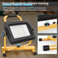 Hyperlite Led Work Light 5000Lumen 50W Waterproof Flood Light Portable Work Light With Onoff Switch For Job Site Garage Work