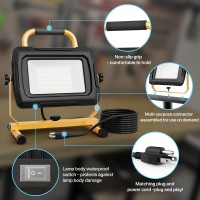 Hyperlite Led Work Light 5000Lumen 50W Waterproof Flood Light Portable Work Light With Onoff Switch For Job Site Garage Work