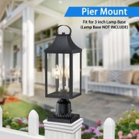 1862 Dusk To Dawn Post Light Outdoor Large 3Light Lamp Post Light Fixture Modern Pillar Outside Lighting Waterproof Post L