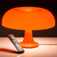 Orange Mushroom Lamp Retro Nesso Table Lamp With Remote That Works Up To 65Ft Away Dimmable Orange Lamp Midcentury 70S Fu