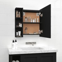 Vidaxl Mirror Cabinet With Led Wallmounted Cosmetic Black