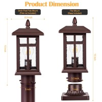 Brilvibera Dusk To Dawn Outdoor Post Lights Hard Wired Bronze Waterproof Outdoor Post Lamp For Patio Exterior Post Lamp Light