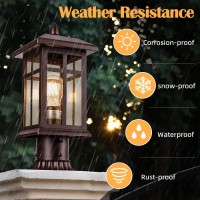 Brilvibera Dusk To Dawn Outdoor Post Lights Hard Wired Bronze Waterproof Outdoor Post Lamp For Patio Exterior Post Lamp Light