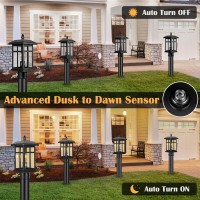 Brilvibera Outdoor Post Light 2 Packs Dusk To Dawn Post Lights Outdoor Electric With Pier Mount Black Waterproof Pole Lights