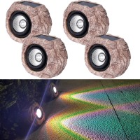 Sscdfdc Solar Rock Lights Outdoor Waterproof 4 Pack Led Colored Garden Solar Landscape Lights Bright Solar Lights Outdoor Sola