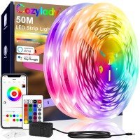 Cozylady 146Ft Smart Led Strip Lights For Bedroom Work With Alexa 5050 Rgb Color Changing Music Sync Led Lights Strip With App