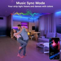 Cozylady 146Ft Smart Led Strip Lights For Bedroom Work With Alexa 5050 Rgb Color Changing Music Sync Led Lights Strip With App