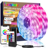 Cozylady 100Ft Smart Led Strip Lights For Bedroom Work With Alexa 5050 Rgb Color Changing Music Sync Led Lights Strip With App