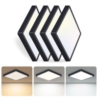 Sadenicel Led Ceiling Light Fixture Flush Mount 12 Inch Square Bedroom Ceiling Lights 3000K4000K6000K 24W Slim Flat Modern 28