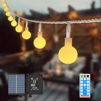 55Ft Solar Globe String Light 100Led 8 Modes Ip67 Patio Lights Typec Charging Timer And Memory Function For Camping Garden