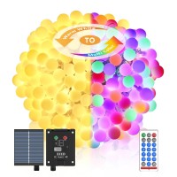 55Ft Solar Colorchanging String Lights 100Led 1200Mah Large Capacity Solar Panel With Typec Charging Port 13 Modes Ip67 Ligh