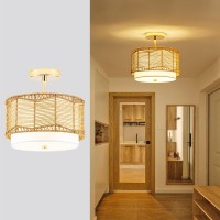 Tbaoinla Add A Touch Of Boho Elegance To Any Room With Our 3Light Gold Light Fixture Rattan Light Fixture Boho Light Fixture Be