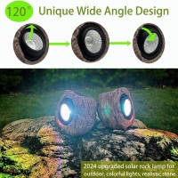 Sscdfdc Solar Rock Lights Outdoor Waterproof 2 Pack Led Colored Garden Solar Landscape Lights Bright Solar Lights Outdoor Sola