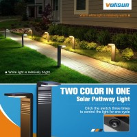 Volisun Solar Pathway Lights Outdoor 2Pack Super Bright Outdoor Solar Lights With Warm White And Cool White Light Waterproof S