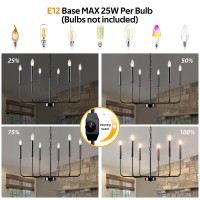 Jzqwck Plug In Chandelier,6 Lights Hanging Lights With Plug In Cord 17.06Ft & Dimmable Switch, Black Hanging Lamp Plug In Ceiling Pendant Light Fixture For Living Dining Room Bedroom Foyer Island