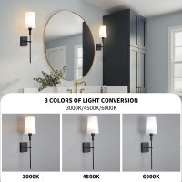 Bailoch Black Rechargeable Battery Operated Wall Sconces Set Of 2 Cordless Dimmable Battery Powered Wall Lights With Remote Wi