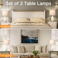 Outon Table Lamps Set Of 2 Touch Control Beside Lamp With Usb Type C Charging Ports 3 Way Dimmable Nightstand Lamps Modern