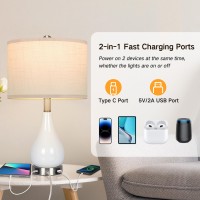 Outon Table Lamps Set Of 2 Touch Control Beside Lamp With Usb Type C Charging Port 3 Way Dimmable Nightstand Lamps Modern C