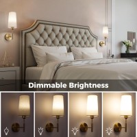 Glitnous Battery Operated Wall Sconce Rechargeable Wall Sconce With Remote Dimmable Wireless Wall Sconces Set Of 2 Battery Wa