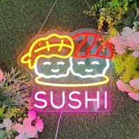 Jomobuty Sushi Neon Sign For Wall Decor Led Neon Lights For Business Light Up Sign 15 X 126 Usb Powered For Home Bar Kitche