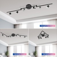 Sunwish 6Light Led Track Lighting Kit Ceiling Spotlight With Flexibly Rotatable Light Head Modern Track Lighting Fixtures For