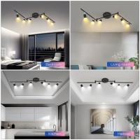 Sunwish 6Light Led Track Lighting Kit Ceiling Spotlight With Flexibly Rotatable Light Head Modern Track Lighting Fixtures For