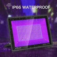 Xycn 2 Pack 300W Led Black Lights Outdoor Flood Blacklight Light With Plug 395Nm To 410Nm Ip66 Waterproof For Dance Party Glo