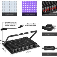 Xycn 2 Pack 500W Led Black Lights Outdoor Flood Blacklight Light With Plug Ip66 Waterproof 395Nm To 410Nm Forglow In The Dark