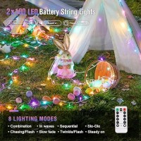 Jmexsuss 2 Pack Easter Lights Battery Operated Outdoor Indoor Each 33Ft 100 Led Multicolor Easter String Lights For Easter Deco