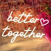 Better Together Neon Sign Led Light Better Together Signs For Wall Decor Hanging Neon Signs For Wedding Engagement Anniversary